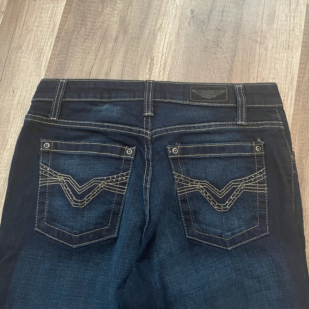 Vintage Women's Harley Davidson Denim Jeans Sz 4 - Picture 9 of 12